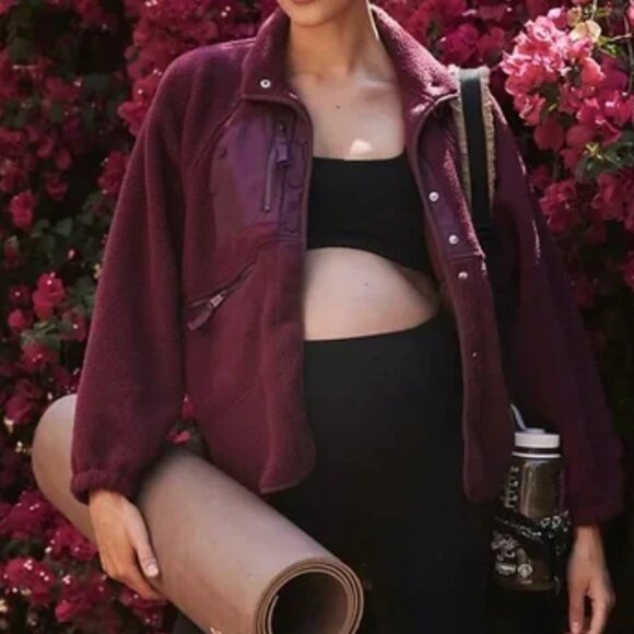 FP Movement by Free People Jackets & Blazers - Free People X Hatch Hit the Slopes Pullover Jacket | Dark‎ Red Burgundy